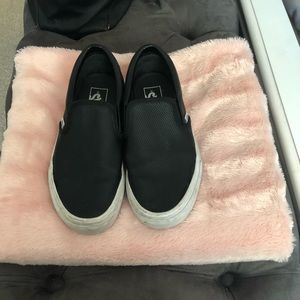 Vans leather slip ons